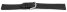 Watch strap - Genuine deer leather - grained - black 18mm Steel