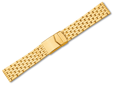 Metal watch band - Stainless steel - polished - Gold...