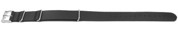 Watch strap - Nato - genuine leather - black 20mm