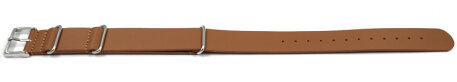Watch strap - Nato - genuine leather - light brown 18mm