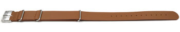 Watch strap - Nato - genuine leather - light brown 24mm