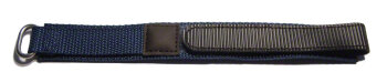 Blue 22mm Watch strap with hook and loop fastener - Waterproof