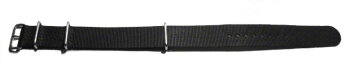 Watch strap - Nato - Nylon - Waterproof - black 20mm