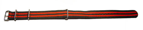 Watch strap - Nato - Nylon - Waterproof - black / red 18mm