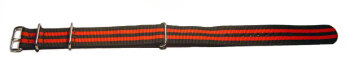 Watch strap - Nato - Nylon - Waterproof - black / red 20mm
