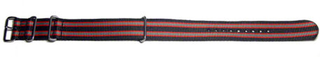 Watch strap - Nato - Nylon - Waterproof - black / red / grey 22mm