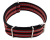 Watch strap - Nato - Nylon - Waterproof - black / red / grey 24mm