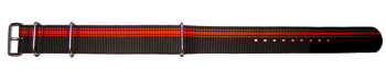 Watch strap - Nato - Nylon - Waterproof - black / red 24mm