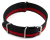 Watch strap - Nato - Nylon - Waterproof - black / red 24mm