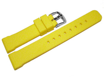 Watch strap - extra strong - Silicone - yellow 22mm