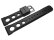 Watch strap - extra strong - Silicone - three holes - black 22mm