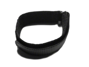 Black 22mm hook and loop fastener Watch Strap