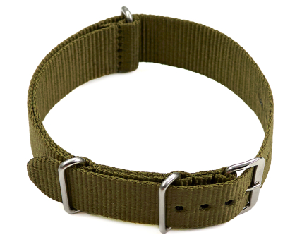 Watch strap - Nato - Nylon - Waterproof - olive green 24mm