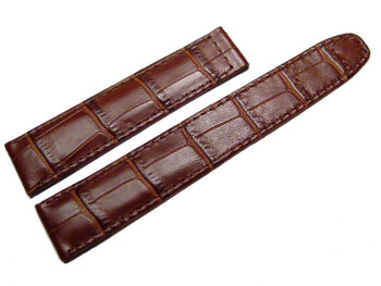 Calfskin watch band - for deployment buckles - dark brown 18mm