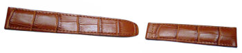 Calfskin watch band - for deployment buckles - light brown 18mm