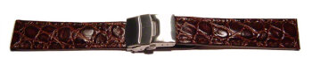 Deployment clasp - Genuine leather - African - dark brown...