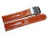 Deployment clasp - Genuine leather - Bark - light brown 18mm Steel