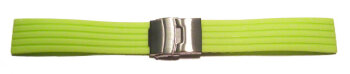 Deployment clasp - Silicone (Rubber) - Stripes - Waterproof - green 20mm