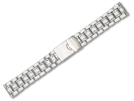 Stainless Steel - Solid look - watch band - 3 links -...