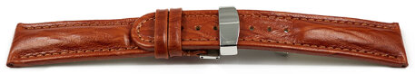 Deployment II - Genuine leather - Bark - brown 24mm Steel