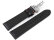 Deployment clasp - Watch strap - Genuine leather - carbon print - black w. red  stitch 20mm Steel