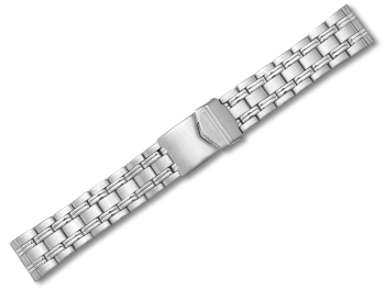 Stainless Steel watch band - 3 links - Solid look II - 18,20 mm