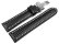 Deployment clasp - Watch strap - Genuine leather - carbon print - black w. stitch 22mm Steel