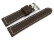Watch strap - Genuine saddle leather - dark brown white stitching 24mm