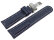 Watch strap - Genuine leather - Smooth - dark blue 22mm Steel