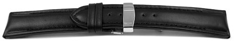 Deployment II - Watch strap - for fixed pins - smooth - black 22mm Steel