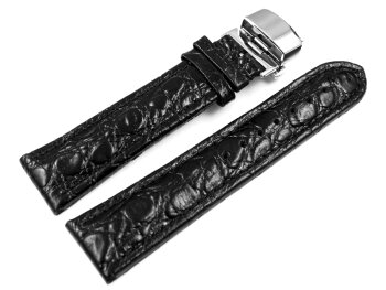 Butterfly - Genuine leather - padded - African - black 18mm Gold