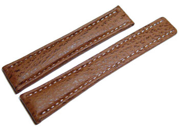 Genuine shark leather - brown -  20/18mm, 22/18mm, 22/20mm, 24/20mm