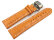 Butterfly - Watch strap - Genuine leather - croco print - orange 20mm Steel