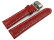 Butterfly - Watch strap - Genuine leather - croco print - red 20mm Steel