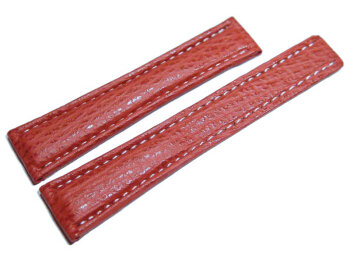 Genuine shark leather - red -  20/18mm, 22/18mm, 22/20mm