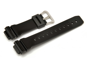 Genuine Casio Replacement Shiny Black Resin Watch Strap for DW-5600CS