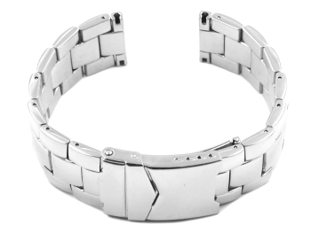 Solid Stainless Steel watch band - Deployment - polished 20mm