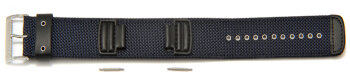 Watch strap Casio for G-300L, G-350L, G-303 Blue Cloth/ Black Leather