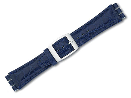 Watch band - Leather - for Swatch - 19/20mm - blue