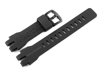 Genuine Casio Replacement Black Resin Watch Strap for PRW-3000 - Black Buckle