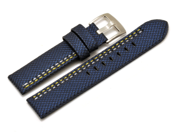 Watch band - HighTech - textile look - blue - yellow and...