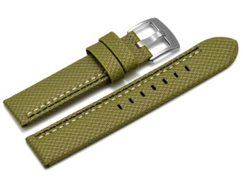 Watch band - HighTech - textile look - green - black and white stitching