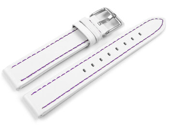 Festina watch band / replacement band for F16244 leather, white with purple stitching