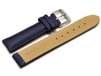 Watch band - padded - HighTech material - textile look - blue 18mm Steel