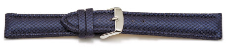 Watch band - padded - HighTech material - textile look - blue 20mm Gold