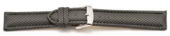 Watch band - padded - HighTech material - textile look - light gray 20mm Steel
