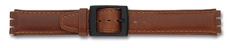 Watch band - Leather - for Swatch - brown - 17 mm