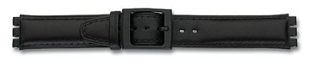 Watch band &ndash; Leather &ndash; for Swatch&ndash; black &ndash; 17 mm