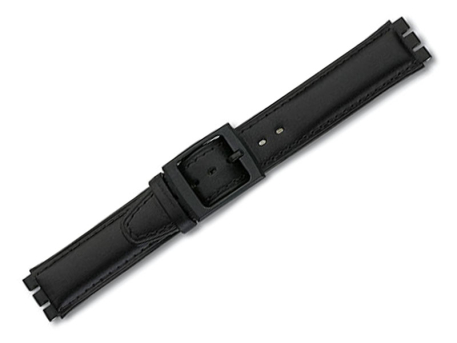 Watch band &ndash; Leather &ndash; for Swatch&ndash; black &ndash; 17 mm
