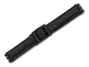 Watch band – Leather – for Swatch– black – 17 mm
